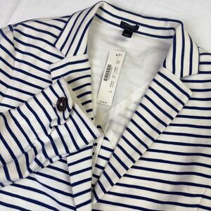 New J Crew Striped Blazer Jacket Womens Size S Navy White‎ Nautical Preppy $138